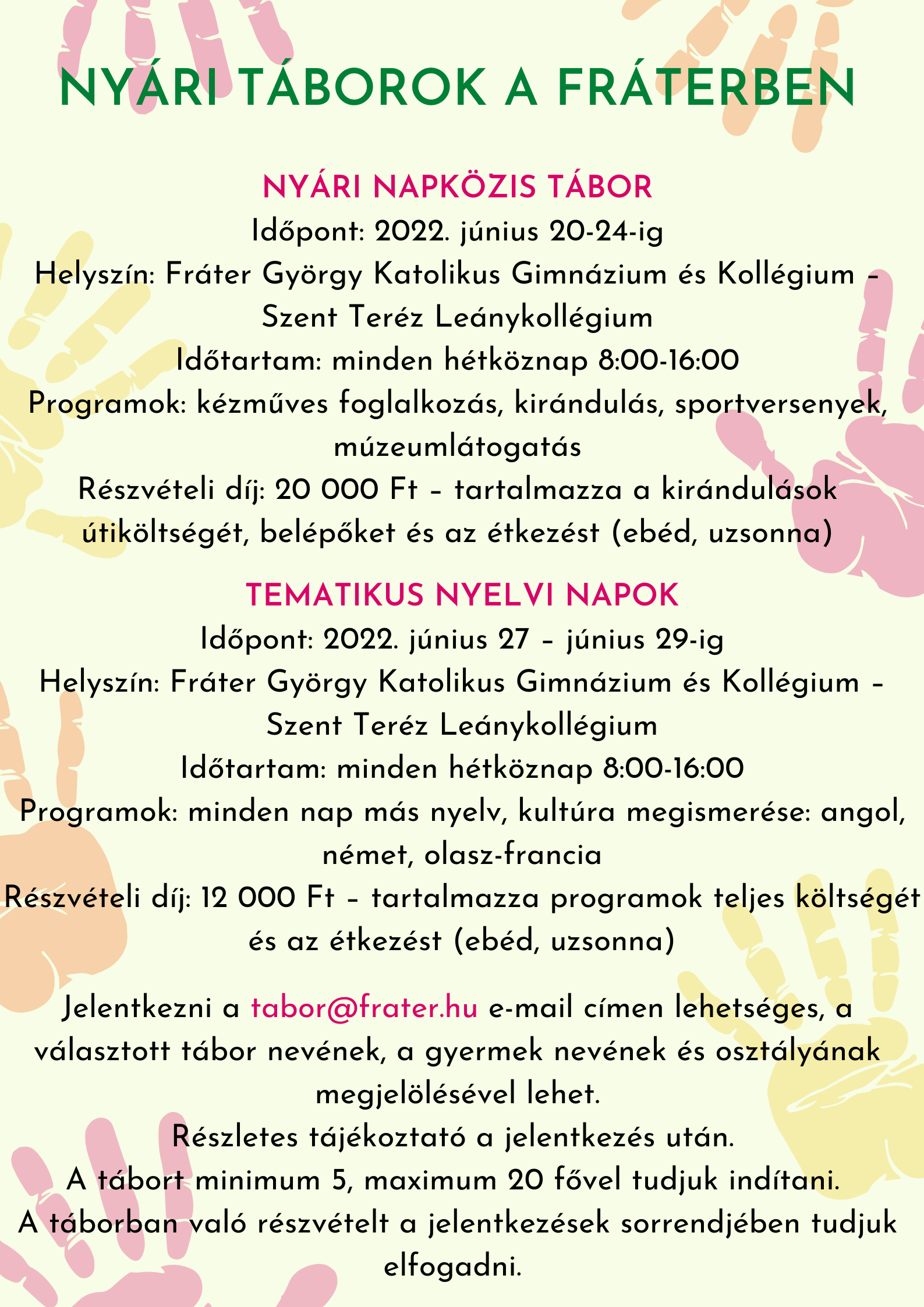 nyári táborok